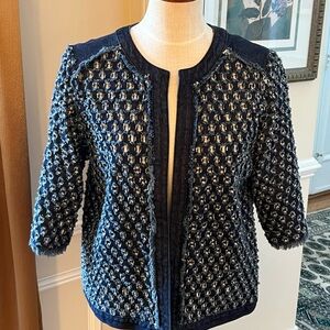 Chico’s- Size 1 (M) Women's Blue Denim Crop Jacket